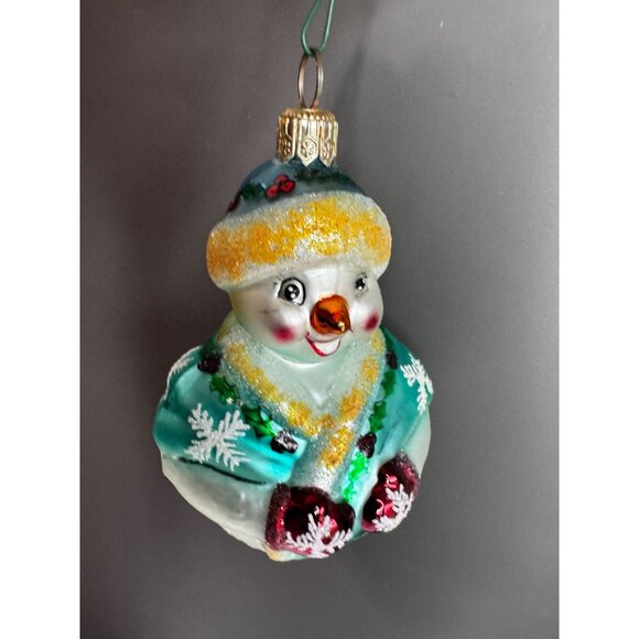 Christopher Radko Rollin O Reilly Snowman Ornament 2003 4.5" With Box - Picture 6 of 8